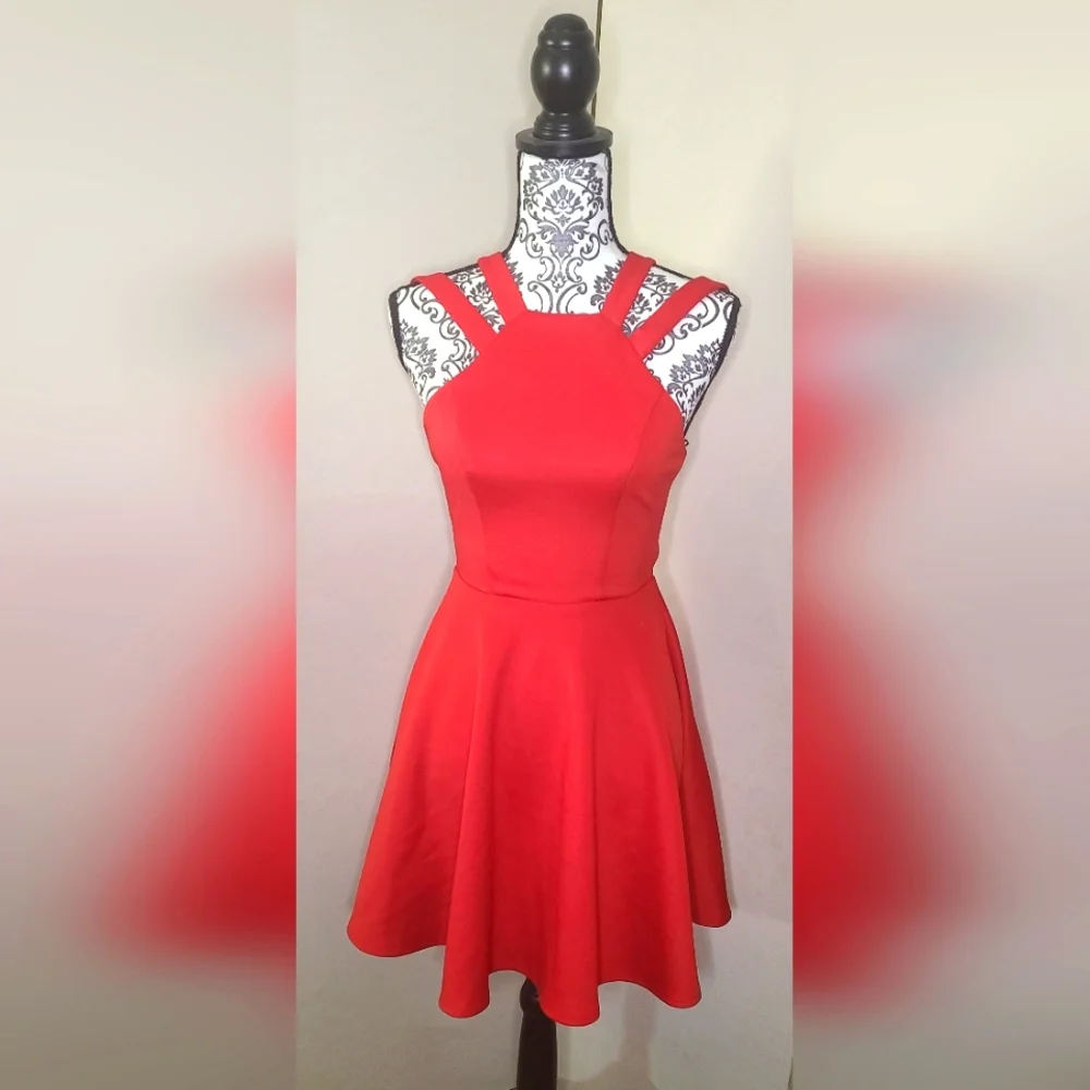 Little Red Formal Dress size 1/2 B. Darlin LIKE NEW! - Picture 1 of 5